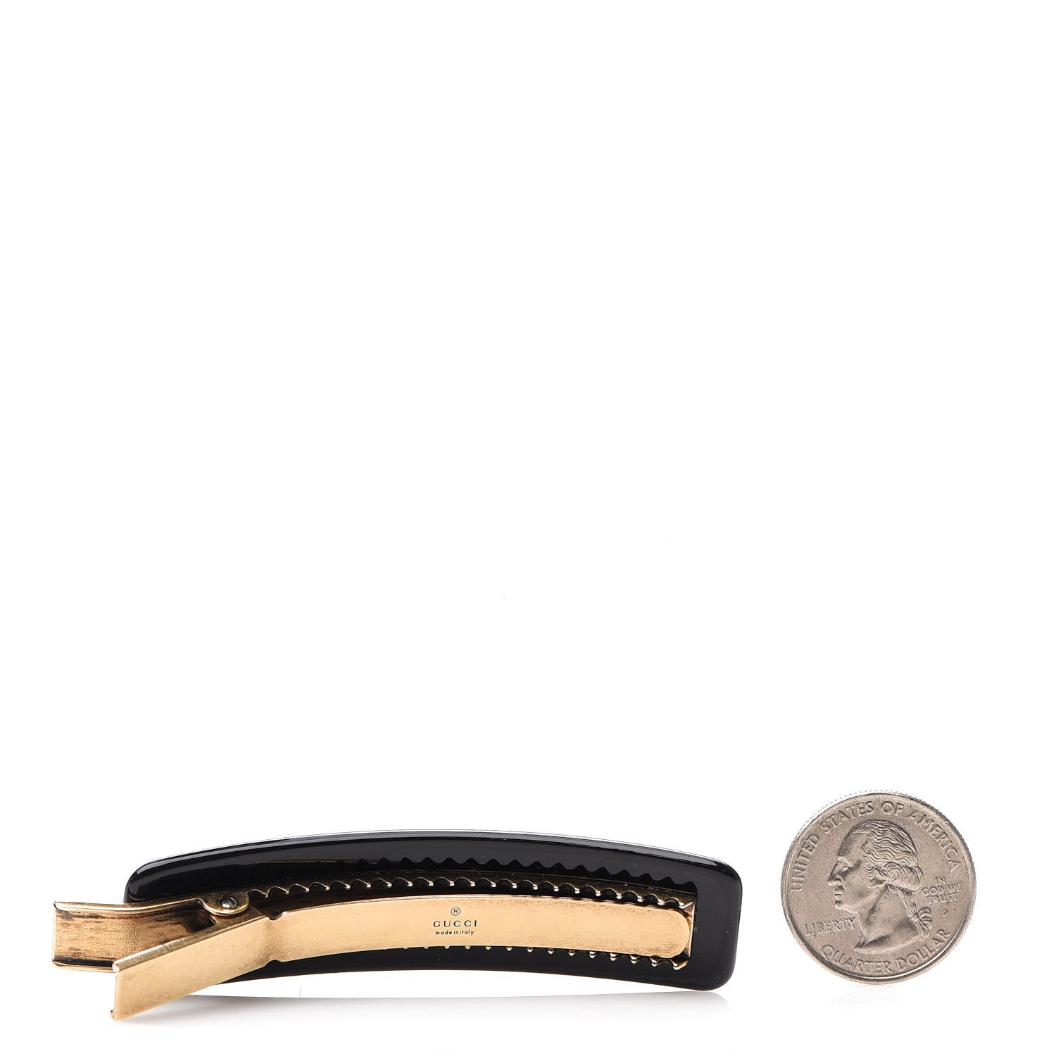 Gucci Resin Crystal Single Hair Barrette Black 2 of 3