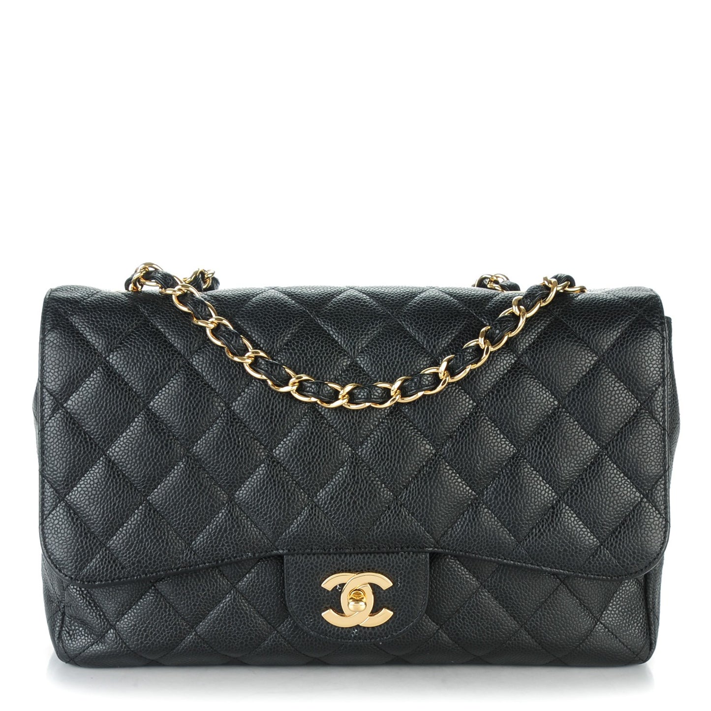 Caviar Quilted Jumbo Single Flap Black