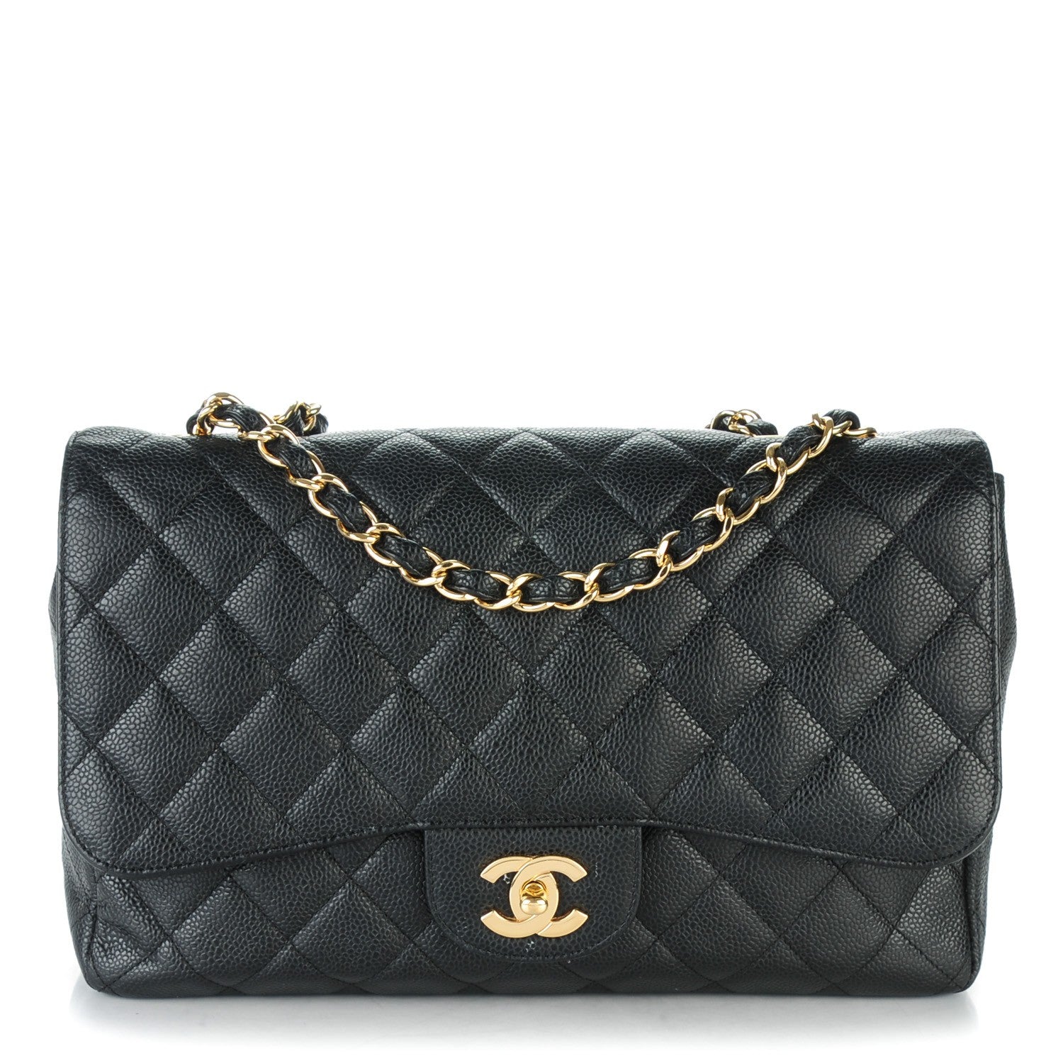 Chanel Caviar Quilted Jumbo Single Flap Black 1 of 8