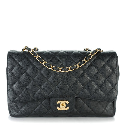 Chanel Caviar Quilted Jumbo Single Flap Black 1 of 8
