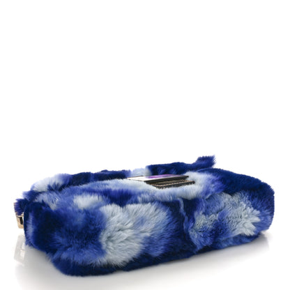 Fendi Rabbit Fur Tie Dye Baguette Blue Multicolor 4 of 8