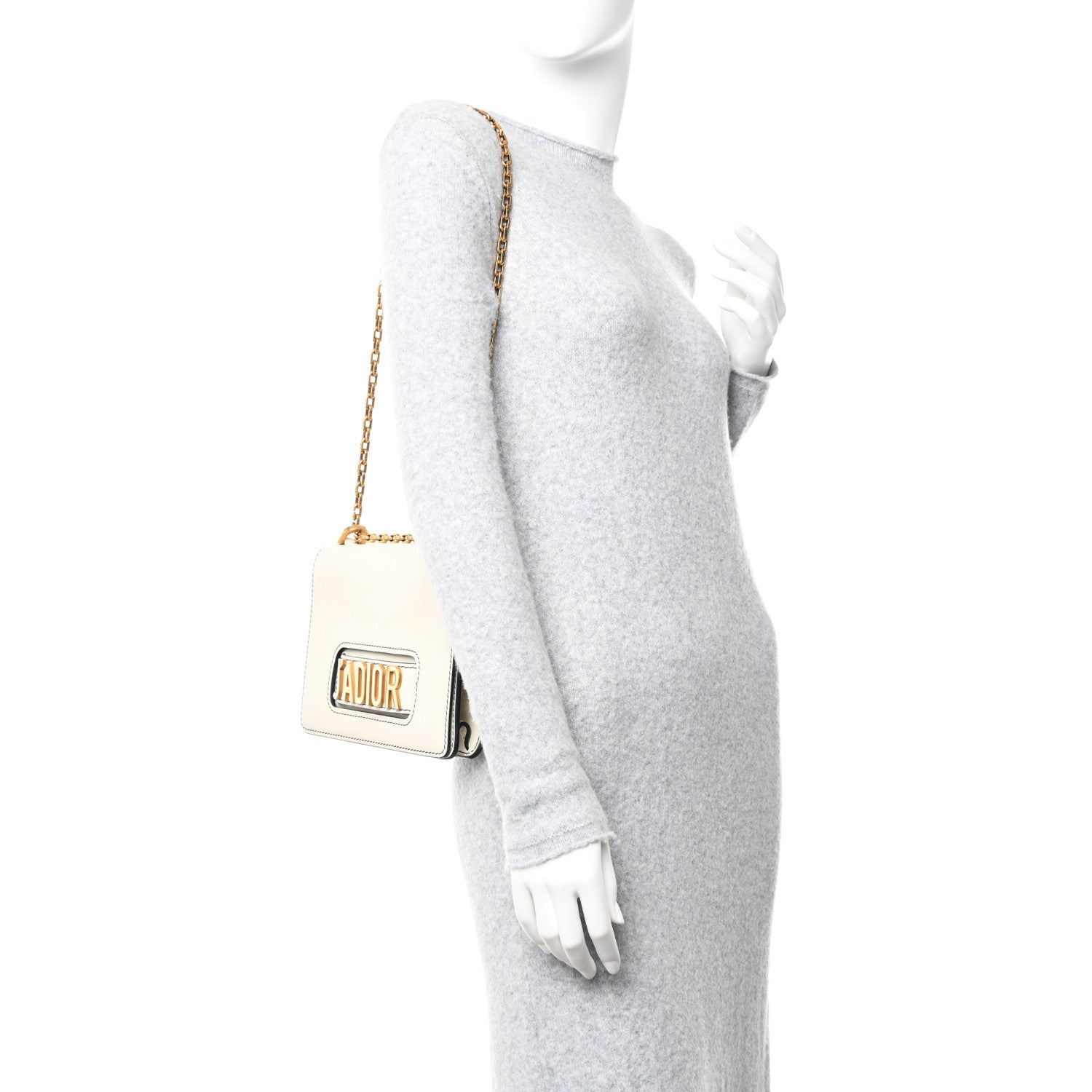Christian Dior Calfskin J'Adior Chain Flap Bag Off White 2 of 11