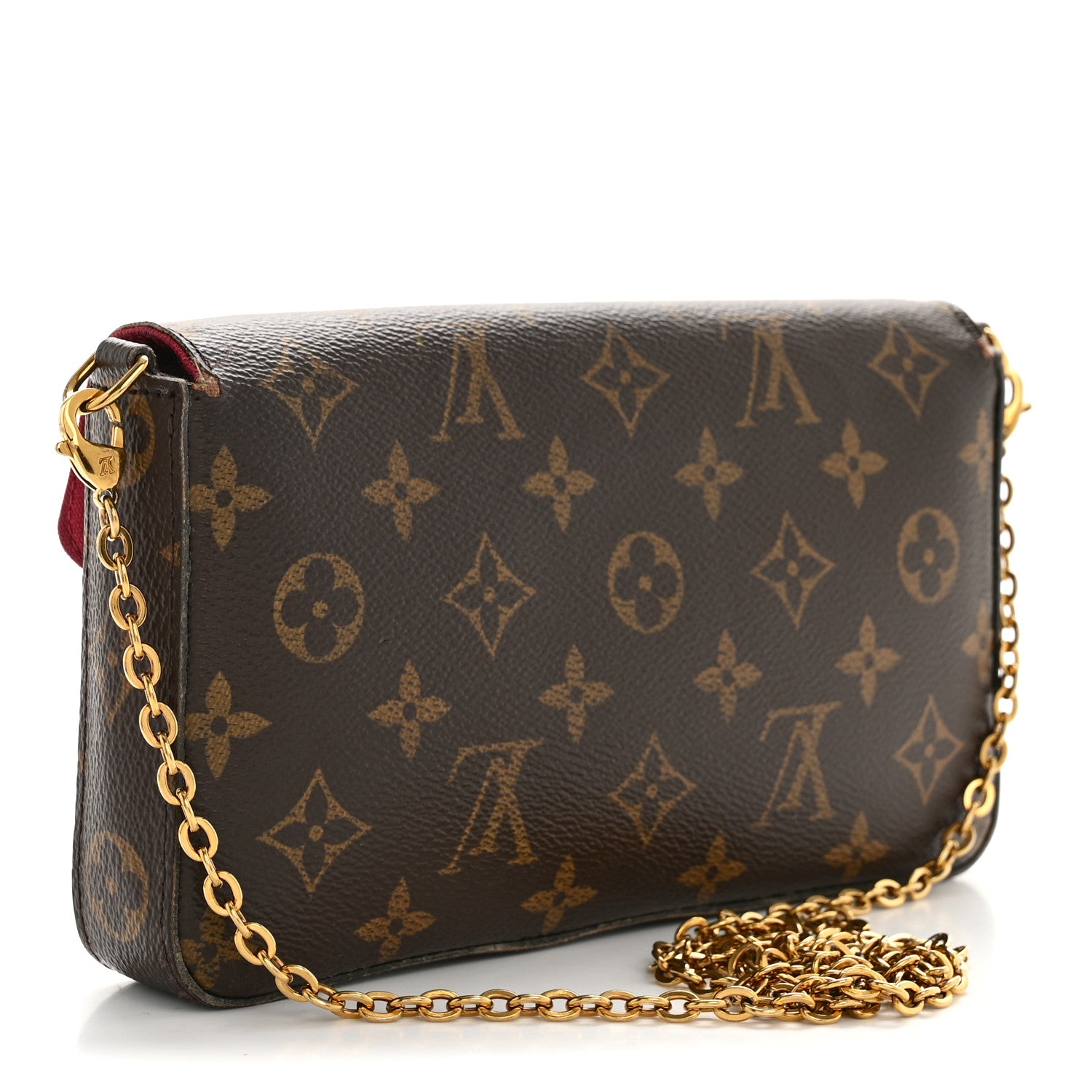 Louis Vuitton Monogram Pochette Felicie Chain Wallet Fuchsia 4 of 17
