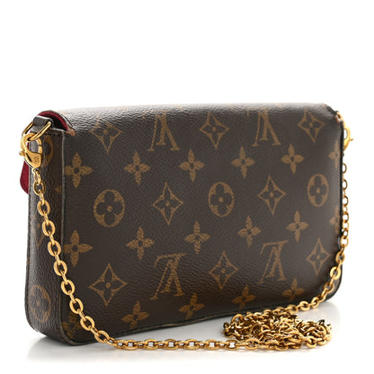 Louis Vuitton Monogram Pochette Felicie Chain Wallet Fuchsia 4 of 17