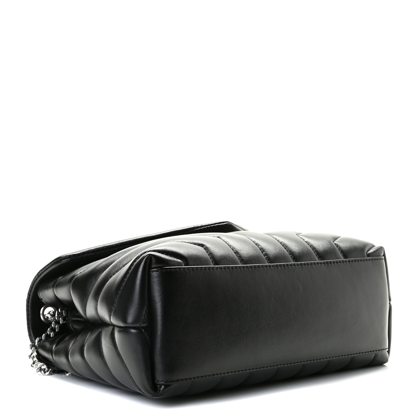 Calfskin Y Quilted Monogram Small Loulou Chain Satchel Black