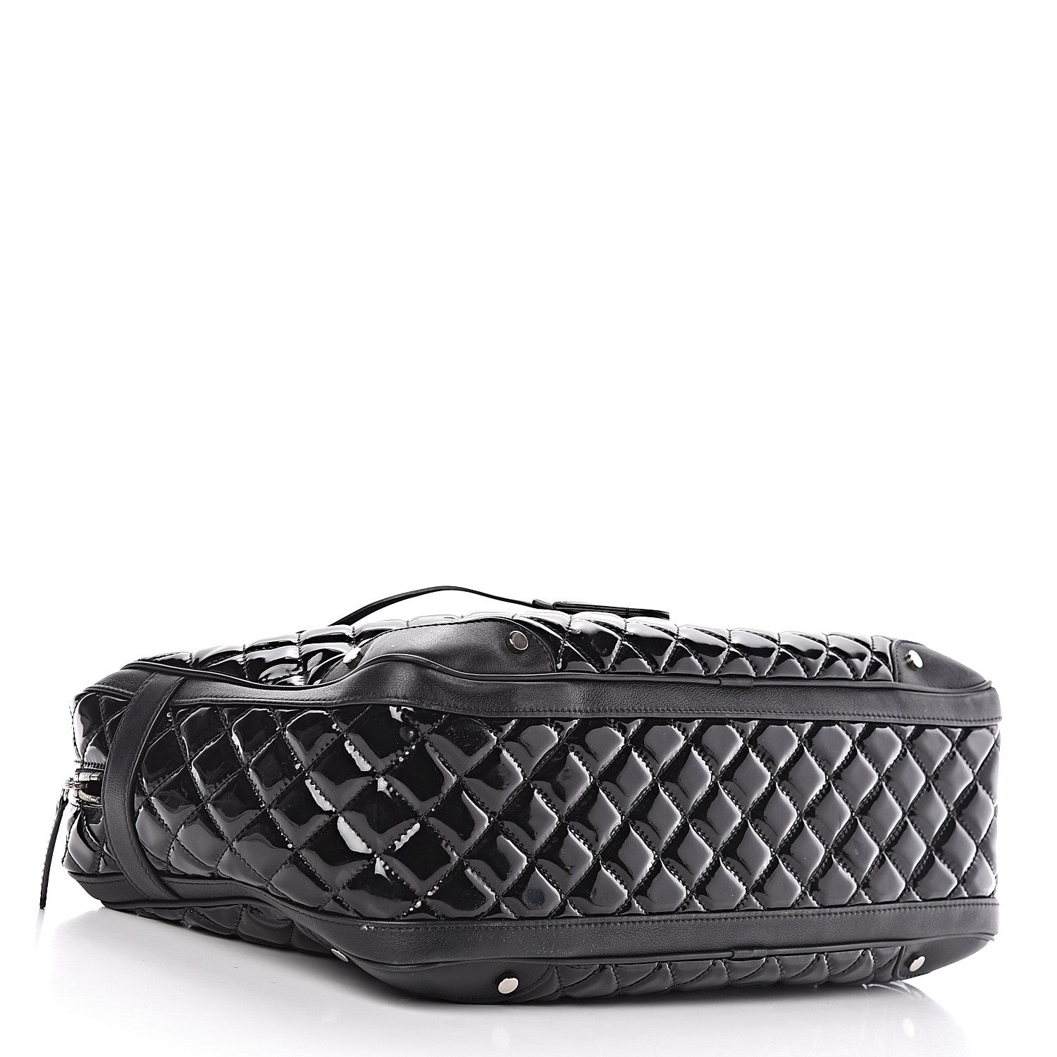 Chanel Patent Quilted Travel Bag Black 4 of 16
