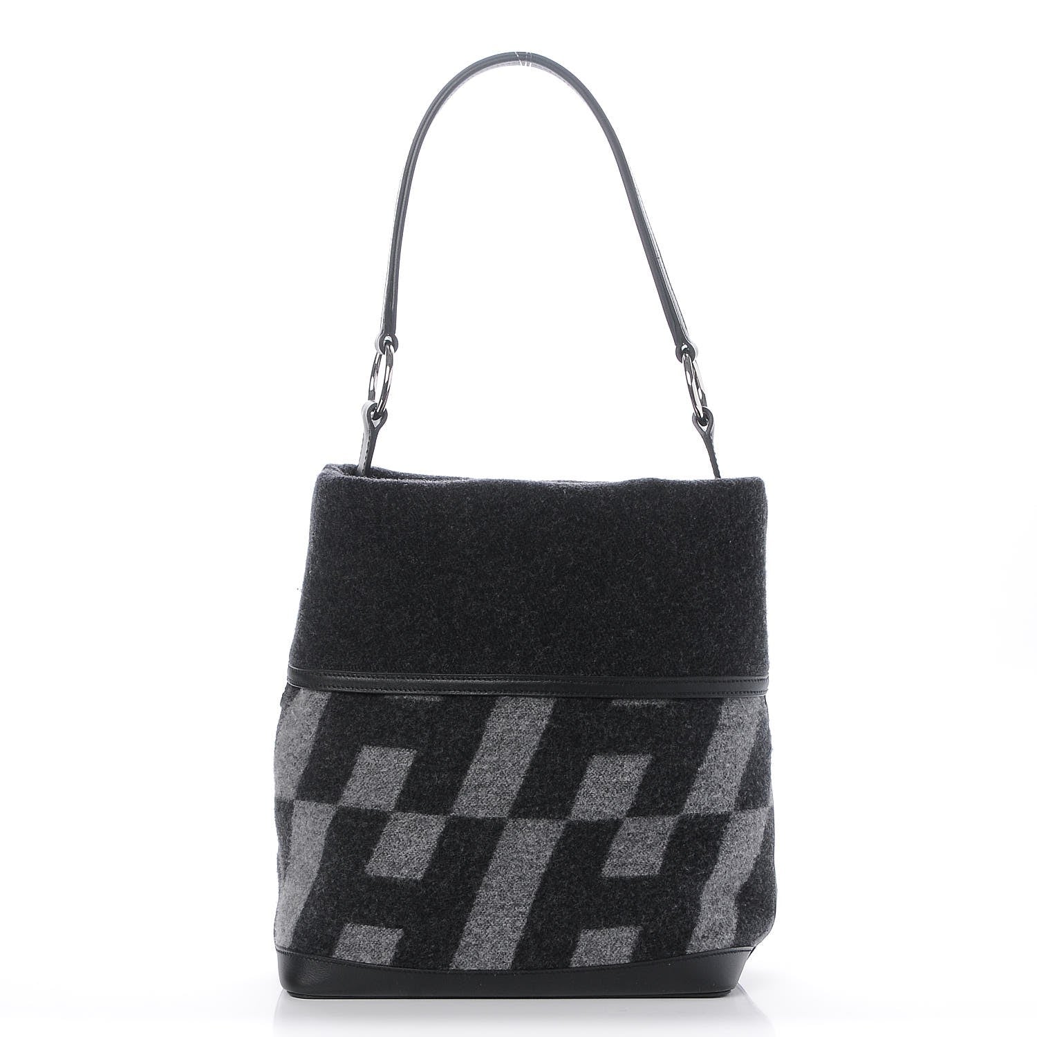 Hermes Felt Vache Hunter Swift Col Roule 25 Graphite Gris Moyen Black 1 of 7