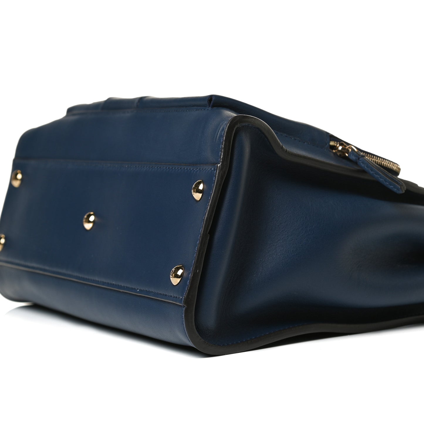 Vitello Seta Shiny Nappa Medium 3 Pocket Peekaboo Iconic Satchel Blueberry