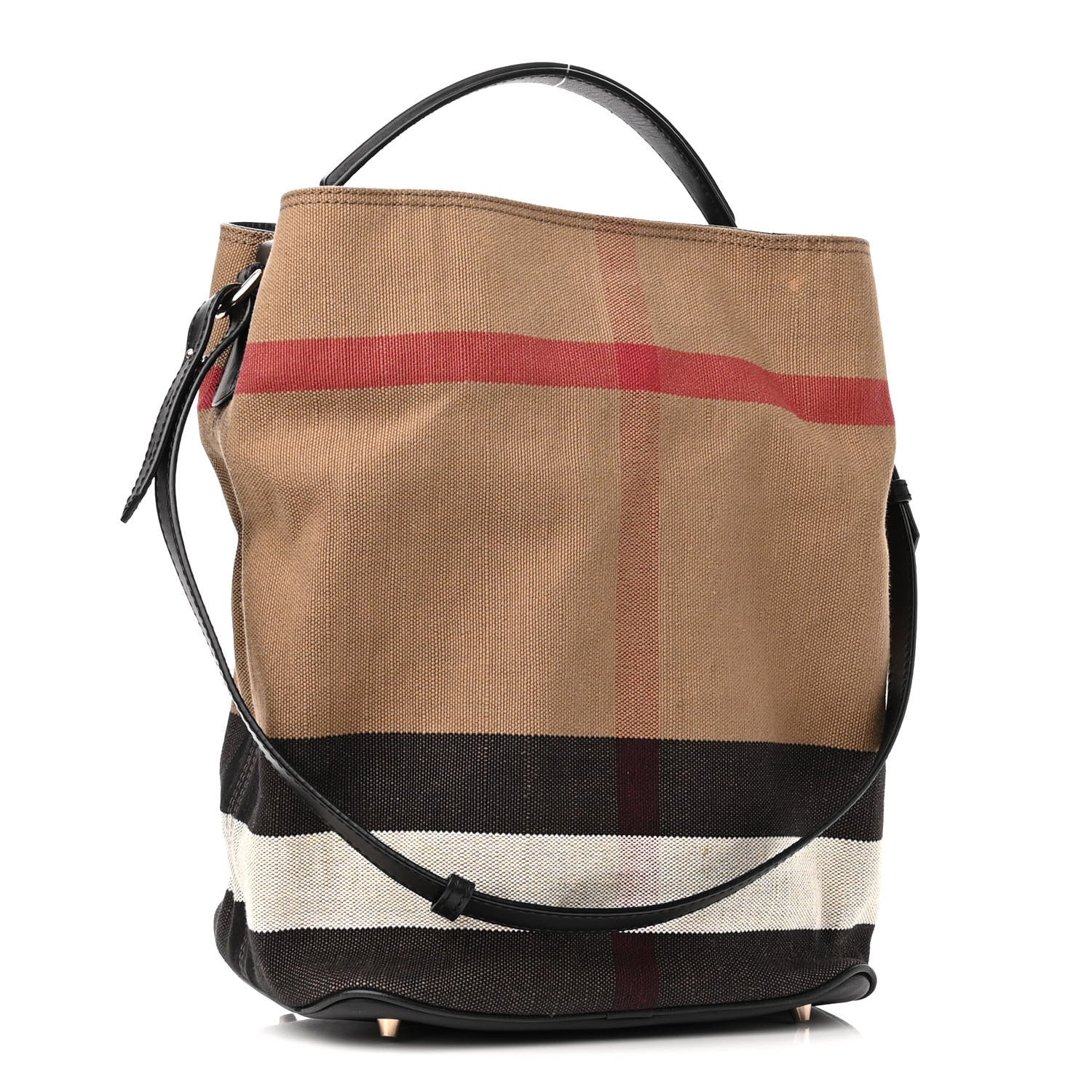 Burberry Canvas Mega Check Medium Ashby Hobo Black 5 of 15