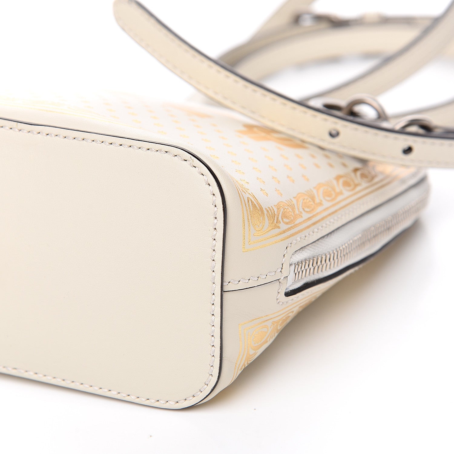 Gucci X SEGA Calfskin GUCCY Stars Mini Dome Shoulder Bag Mystic White Gold 8 of 8