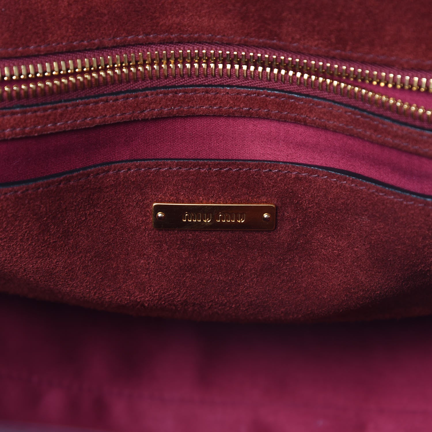 Miu Miu Goatskin Madras Zip Tote Black 6 of 15