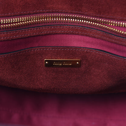 Miu Miu Goatskin Madras Zip Tote Black 6 of 15