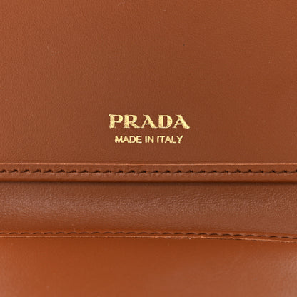 Prada Calfskin Small Triangle Wallet Cognac 7 of 9