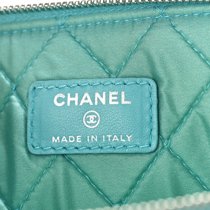 Chanel Lambskin Quilted Large Cosmetic Case Light Blue 6 of 10