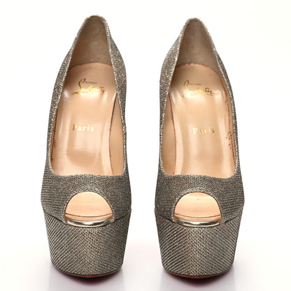 Christian Louboutin Glitter Fabric Altareva 160 Pumps 39.5 Gold 3 of 11