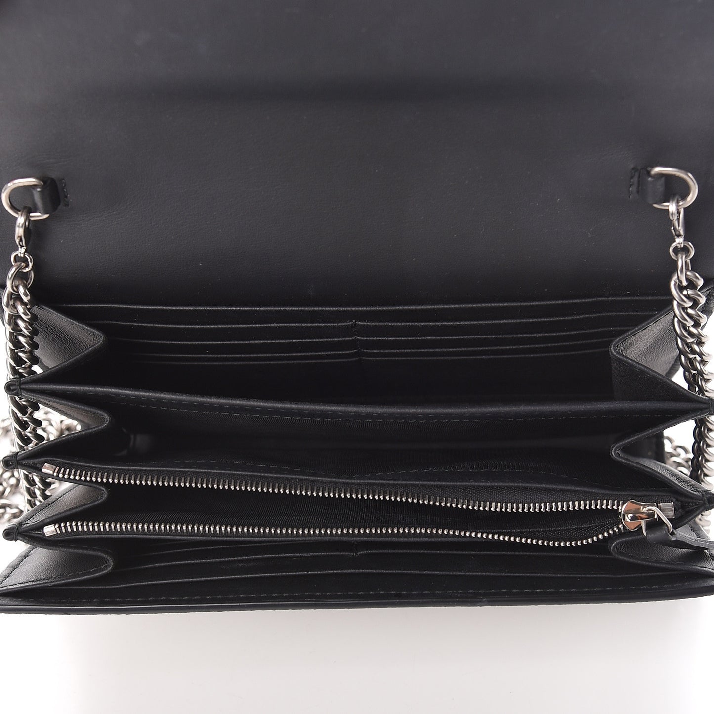 GG Supreme Monogram Mini Dionysus Chain Wallet Beige Black