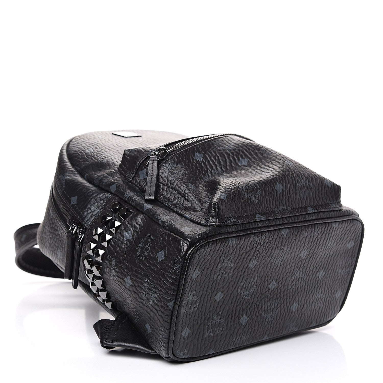 MCM Visetos Small Side Stud Stark Backpack Black 3 of 10