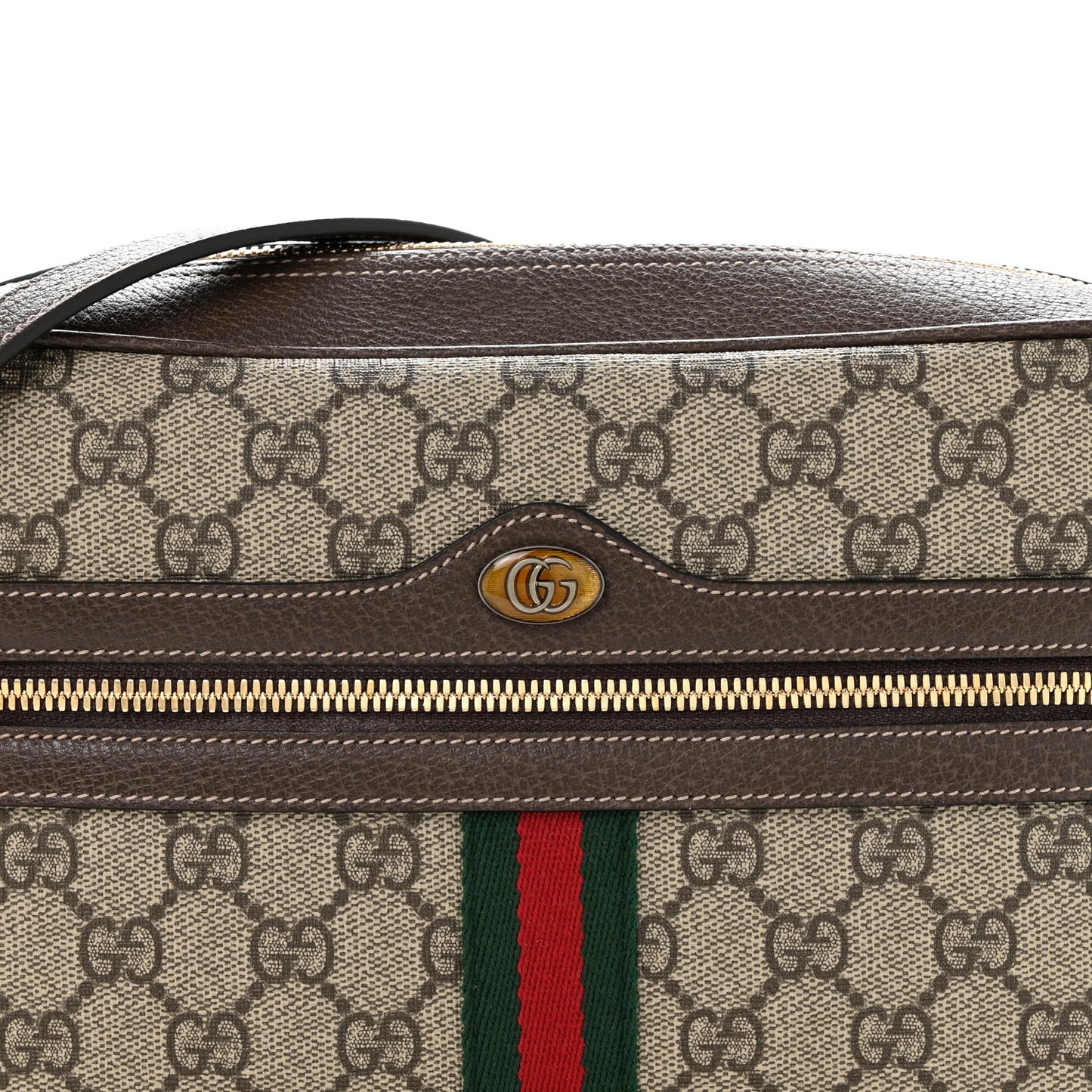 GG Supreme Monogram Web Small Ophidia Shoulder Bag Brown