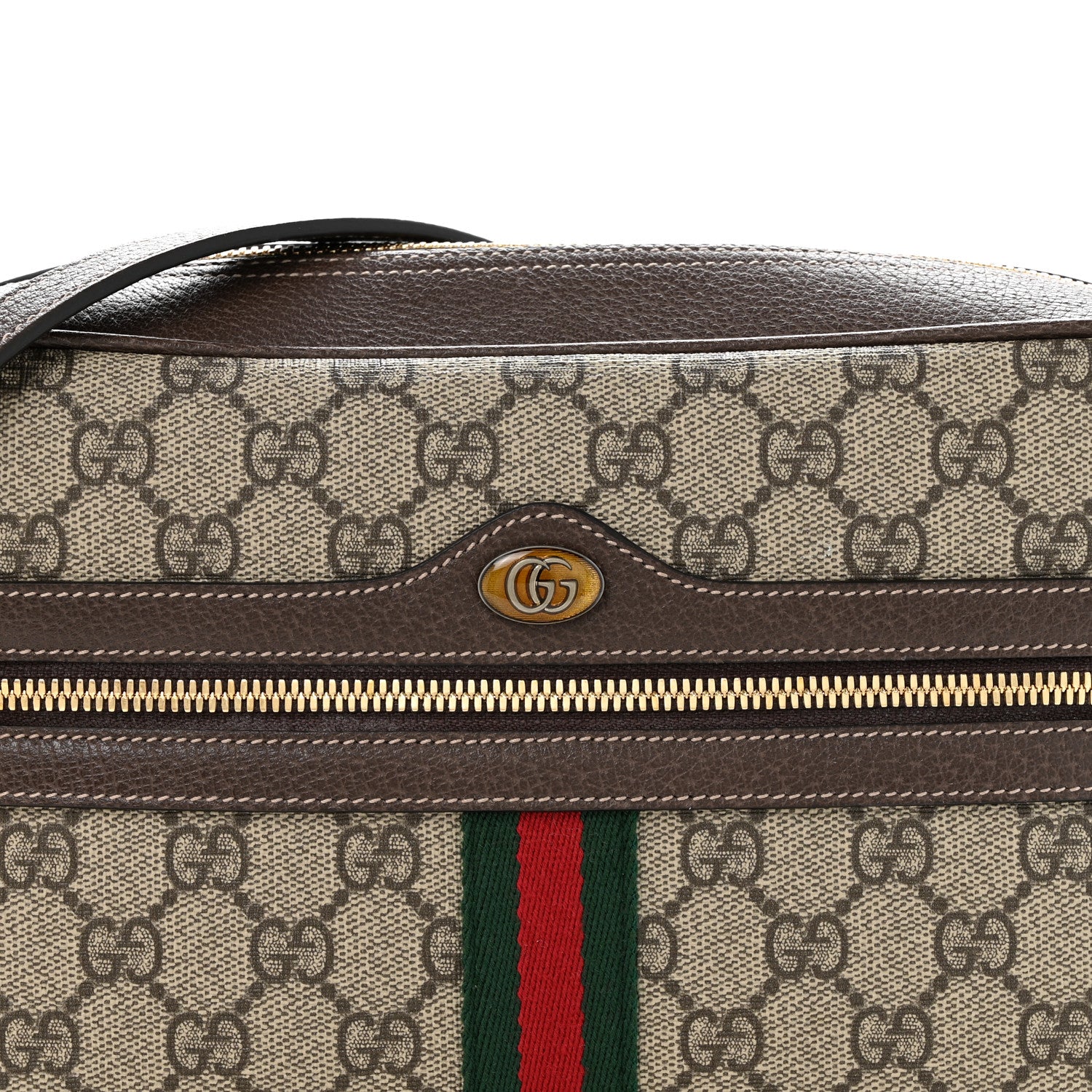 Gucci GG Supreme Monogram Web Small Ophidia Shoulder Bag Brown 8 of 12