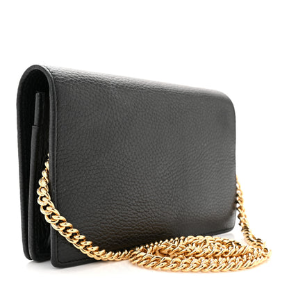 Gucci Calfskin Mini GG Marmont Chain Wallet Black 2 of 11