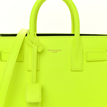 Saint Laurent Calfskin Nano Sac De Jour Neon Yellow 8 of 10