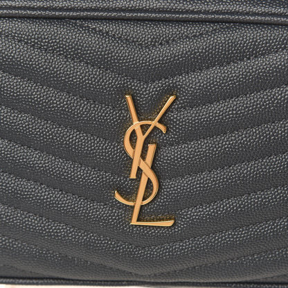 Saint Laurent Grain De Poudre Matelasse Monogram Mini Lou Camera Bag Dark Smog 10 of 11