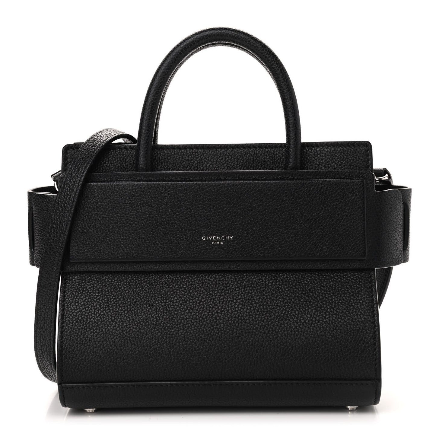 Grained Calfskin Mini Horizon Satchel Black