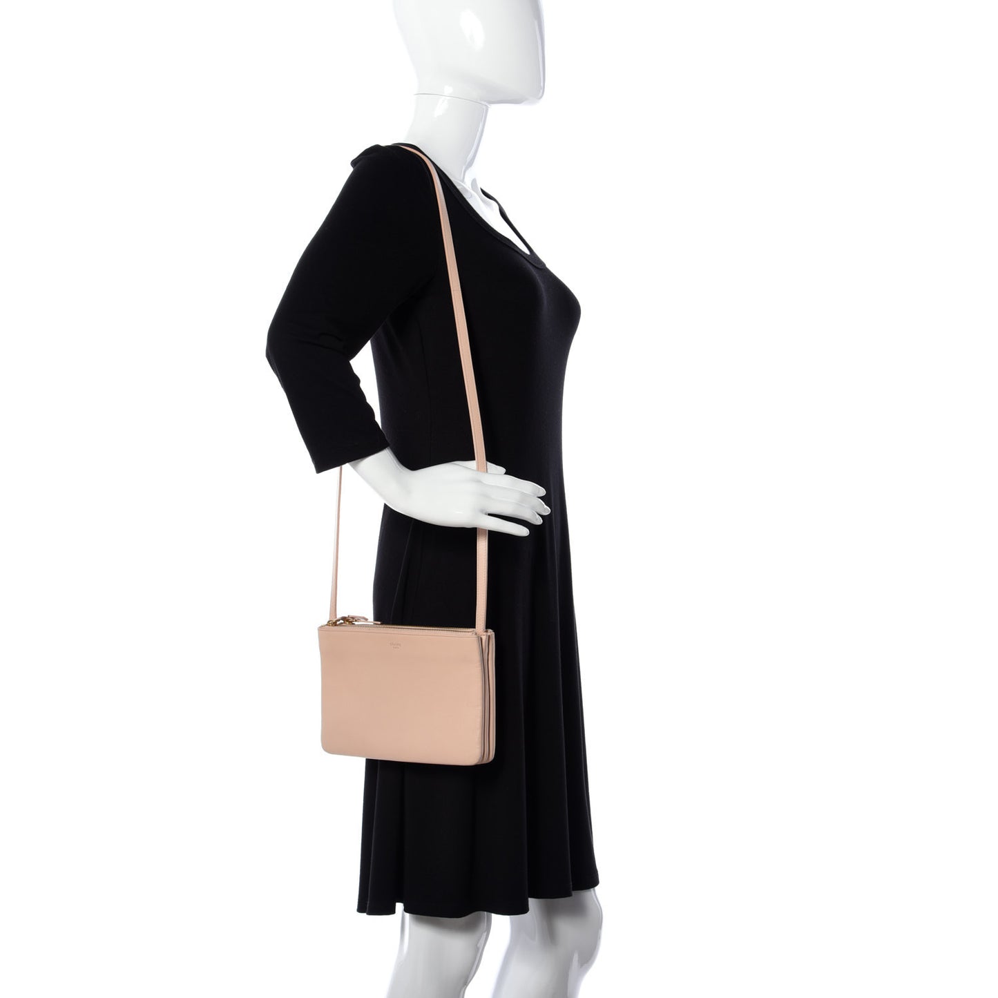 Liege Calfskin Small Trio Crossbody Bag Blush