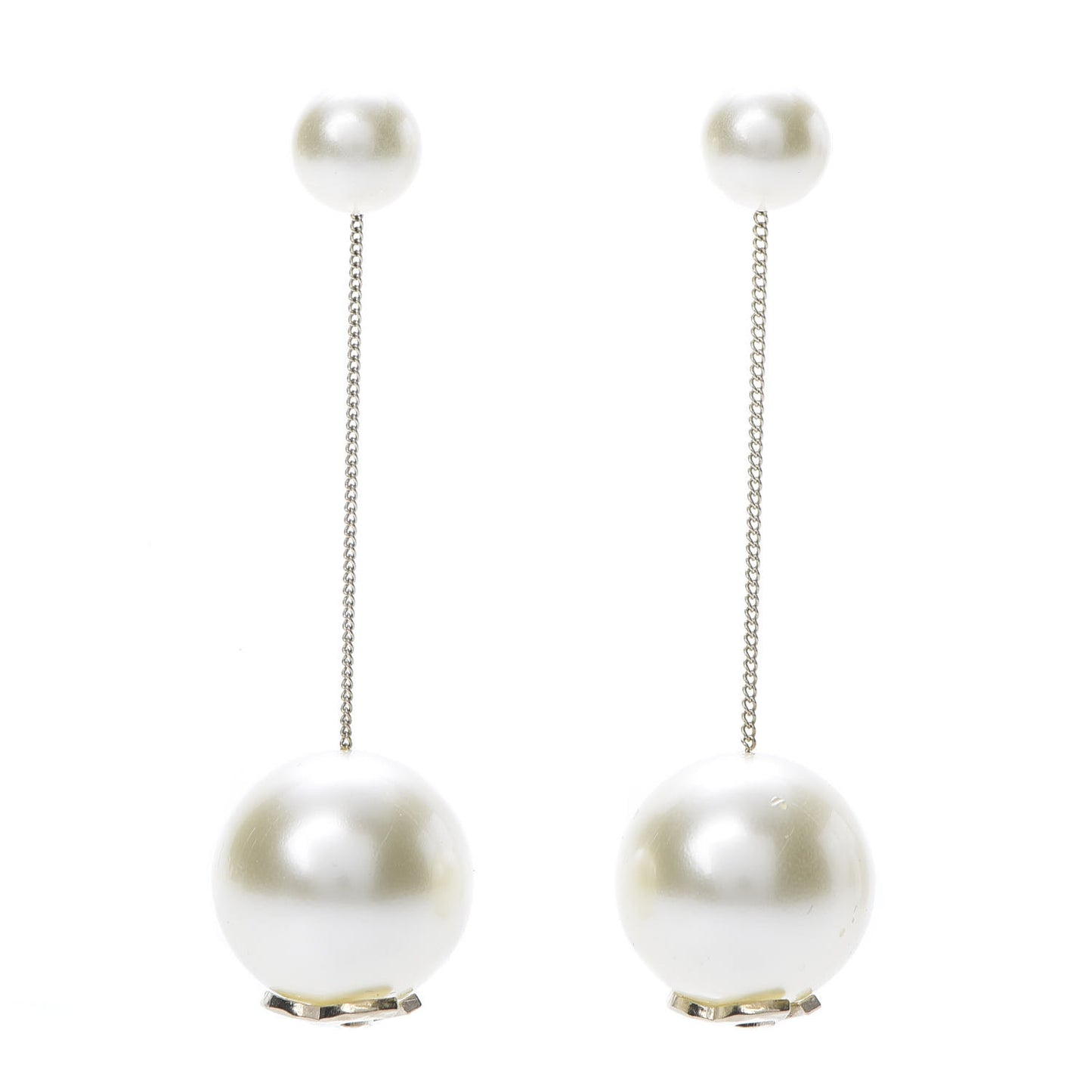 Pearl CC Drop Earrings Gold
