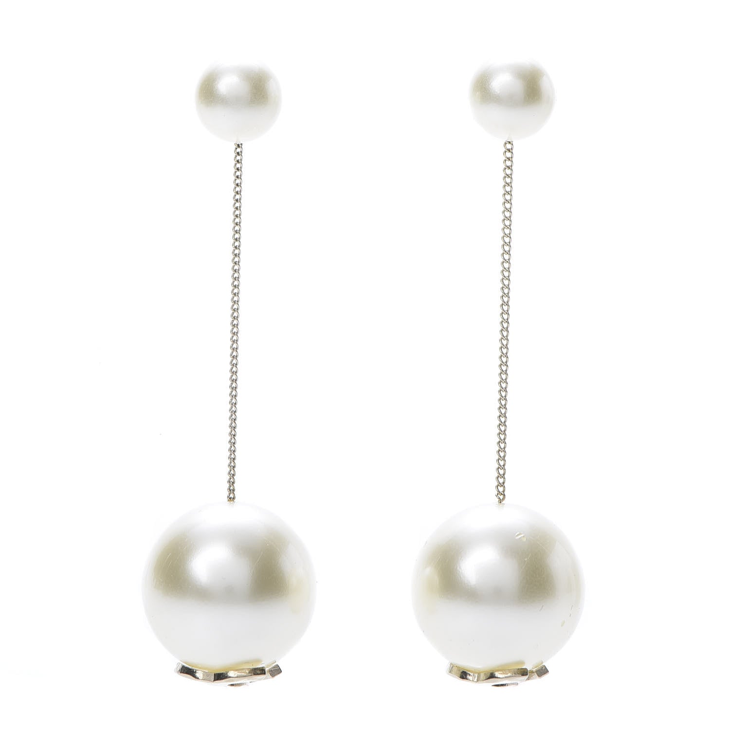 Chanel Pearl CC Drop Earrings Gold 1 of 6