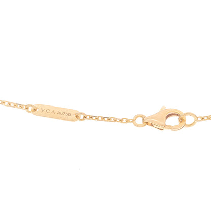 Van Cleef & Arpels 18K Rose Gold Diamond Pink Porcelain Vintage Alhambra Pendant Necklace 4 of 4