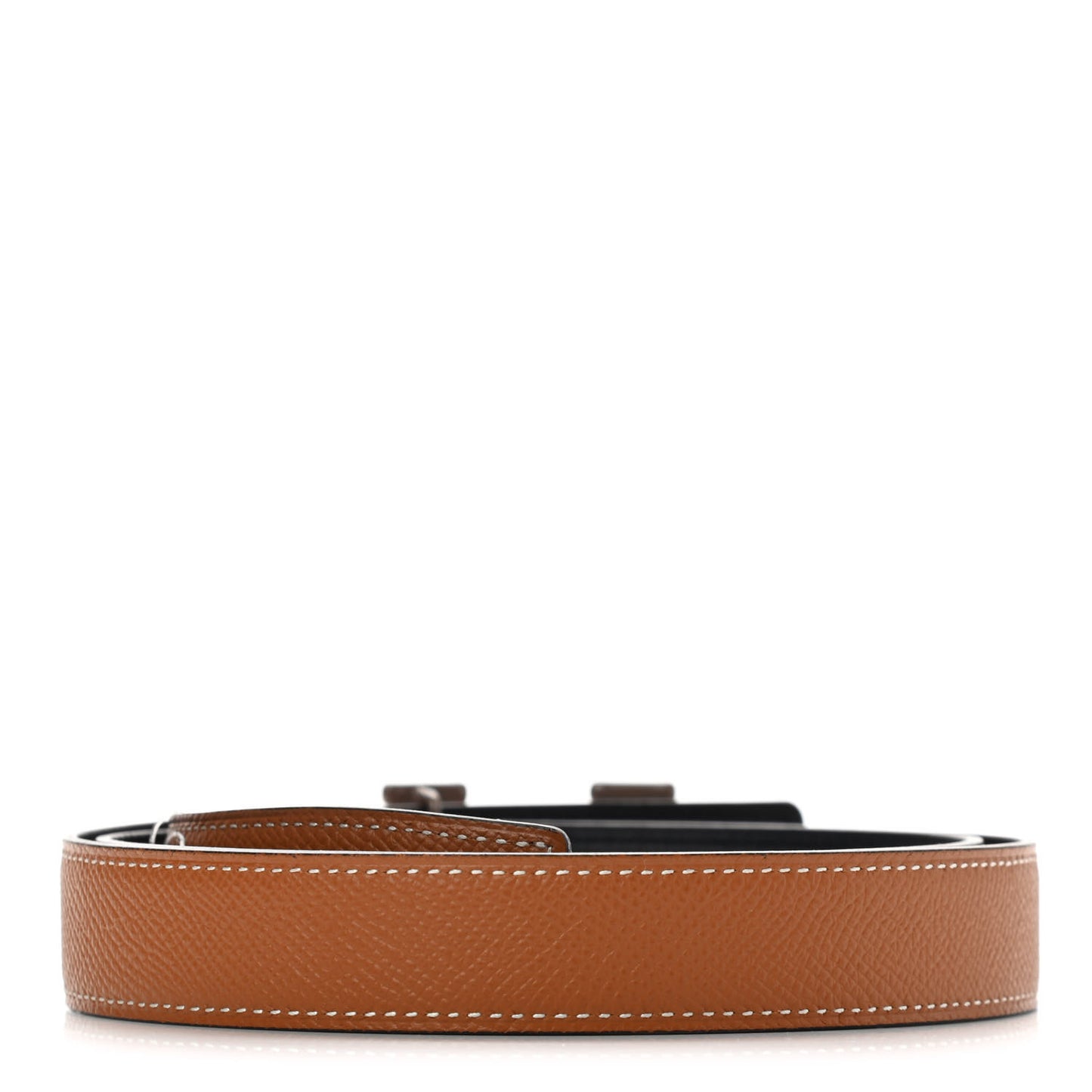 Epsom Swift Enamel 24mm Belt 90 Etoupe Gold Black