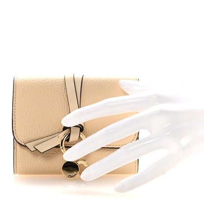Chloe Grained Calfskin Alphabet Mini Trifold Wallet Sweet Beige 2 of 8