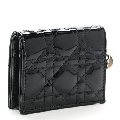Christian Dior Patent Cannage Mini Lady Dior Wallet Black 3 of 7