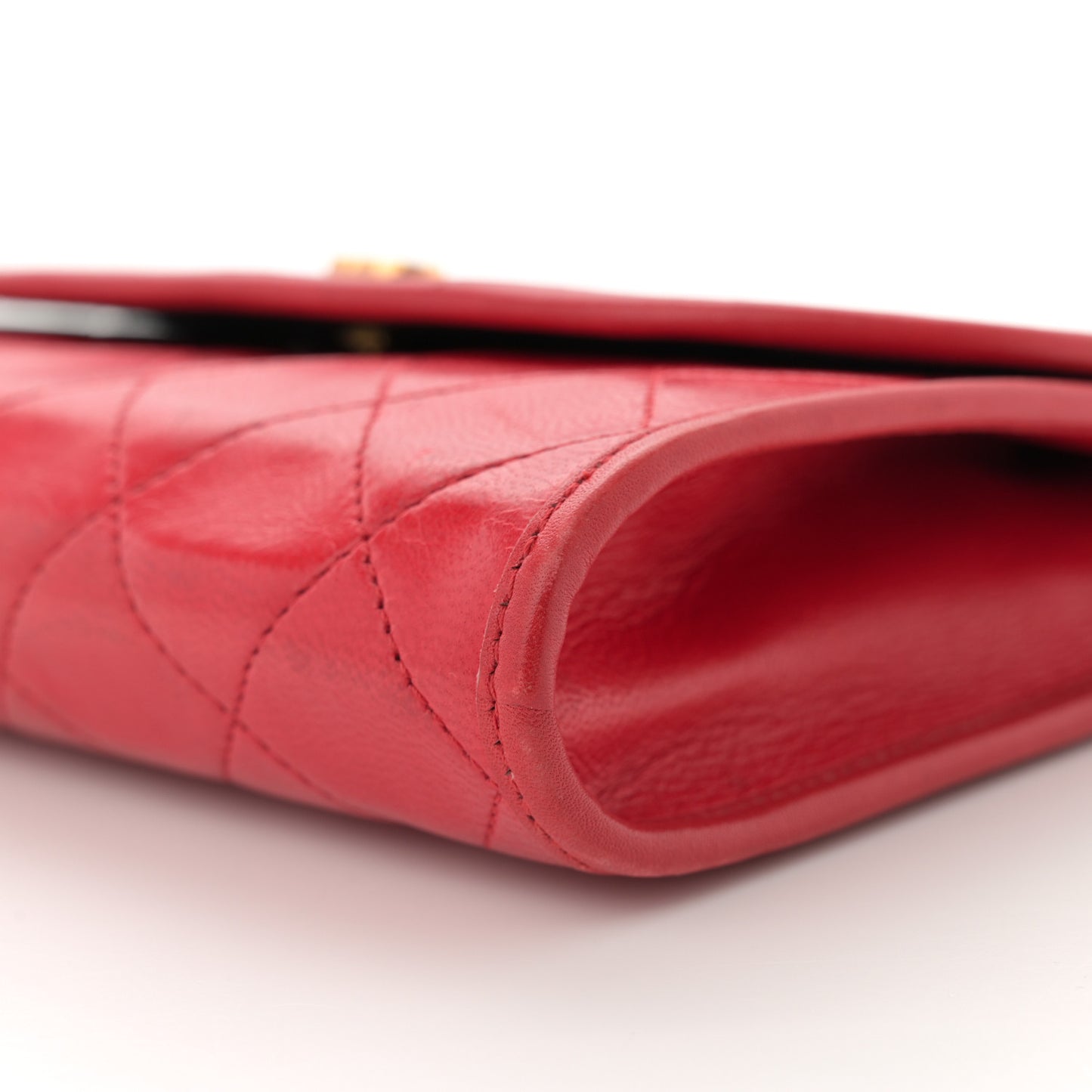 Lambskin Quilted Small Single Flap Red