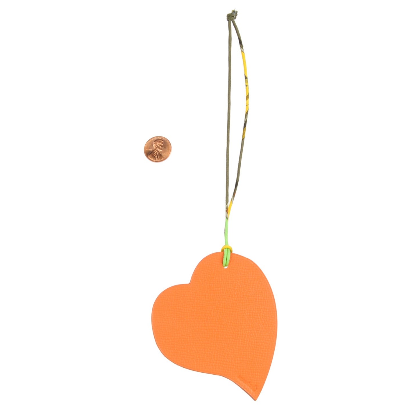 Togo Epsom Petit H Heart Bag Charm Rose Jaipur Feu