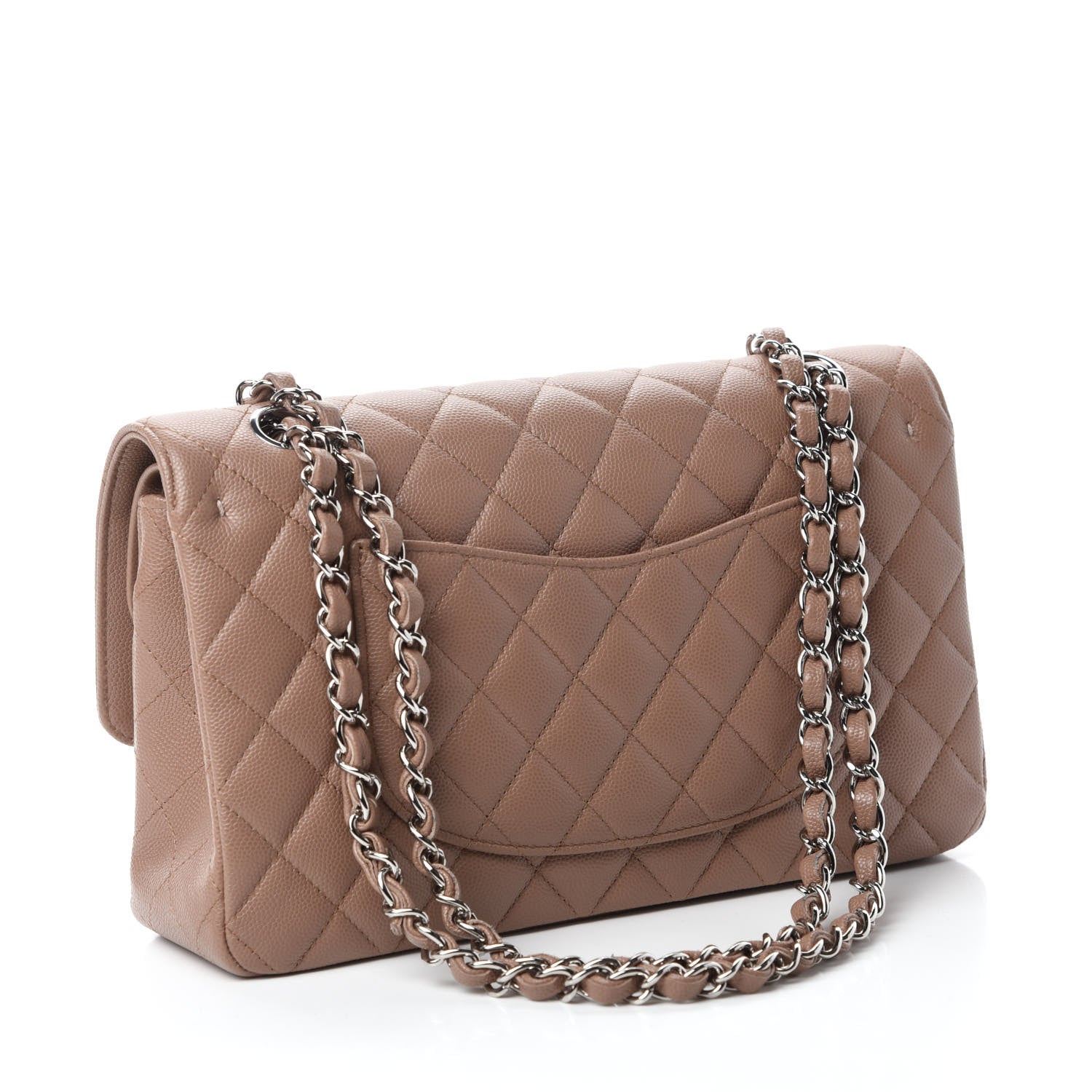 Chanel Caviar Quilted Medium Double Flap Dark Beige 4 of 13