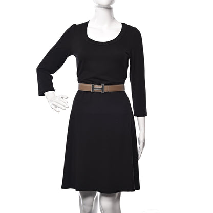 Hermes Box Togo 32mm Quizz H Belt 80 Etoupe Black 2 of 7