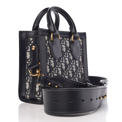Christian Dior Oblique Mini Tote Bag Blue 4 of 8