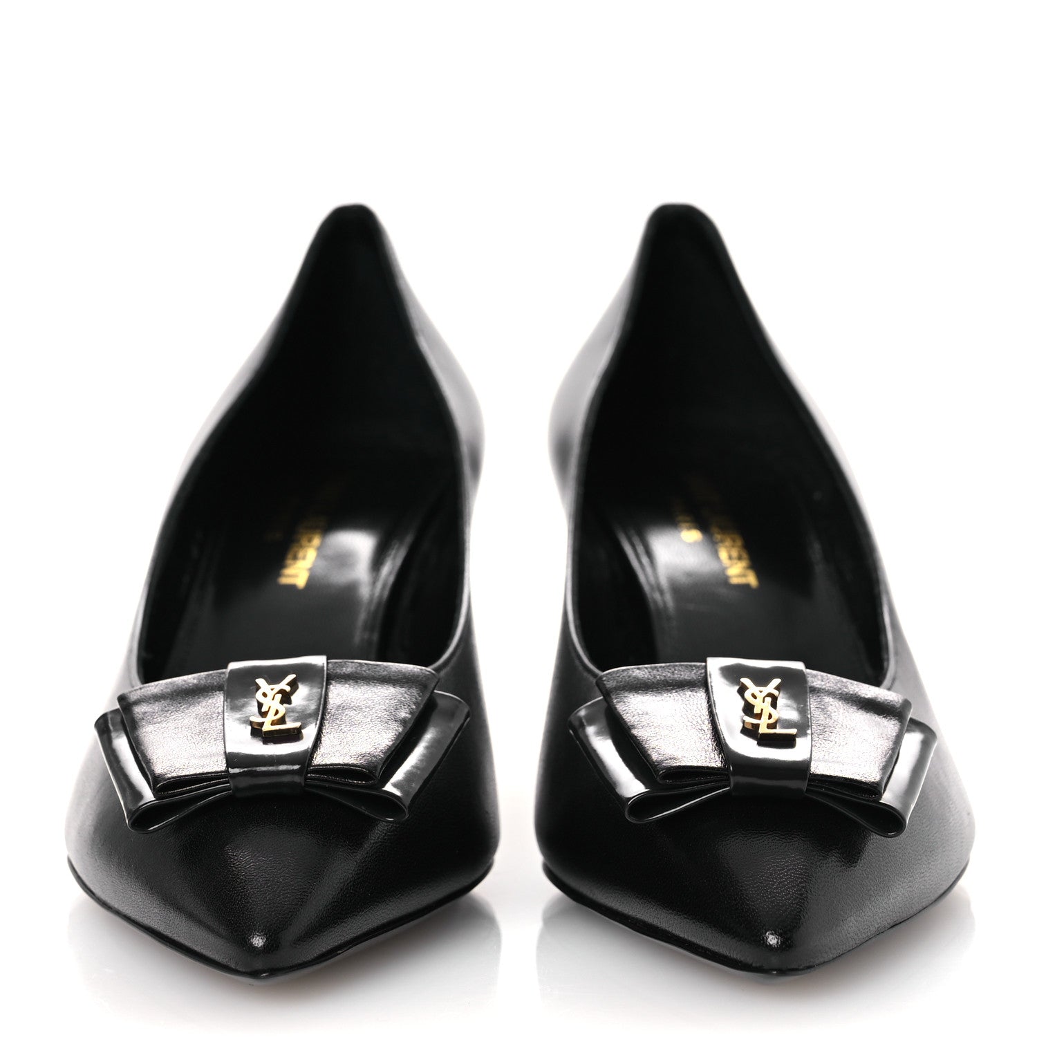 Saint Laurent Belfagor Bow Anais 55 Pumps 37 Black Navy 3 of 11