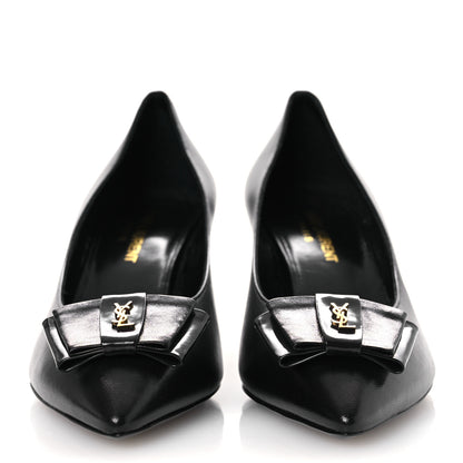 Saint Laurent Belfagor Bow Anais 55 Pumps 37 Black Navy 3 of 11