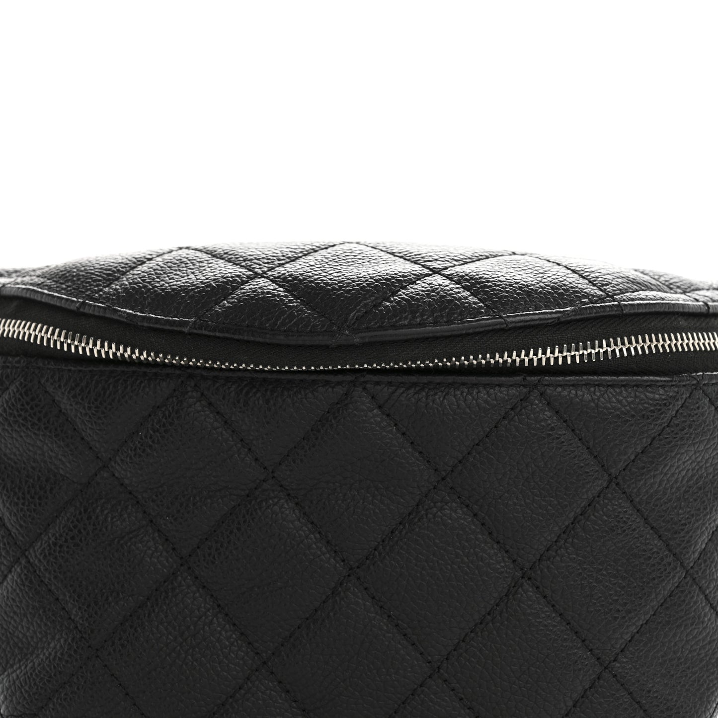 Grained Calfskin Quilted Waist Belt Bag Black