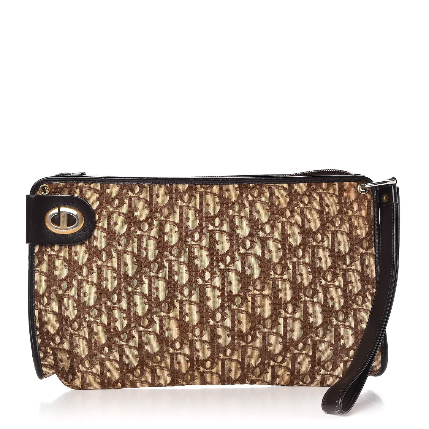 Monogram Wristlet Brown