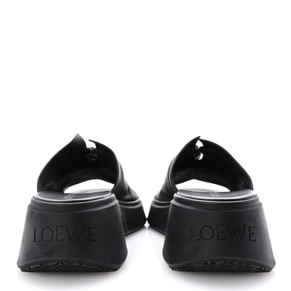 Loewe Calfskin Flamenco 80mm Wedge Mules 35 Black 6 of 10