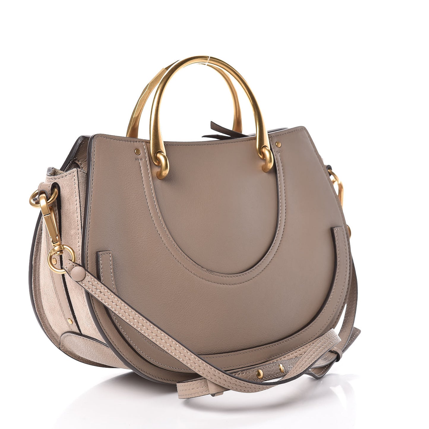 Calfskin Suede Medium Pixie Shoulder Bag Motty Grey