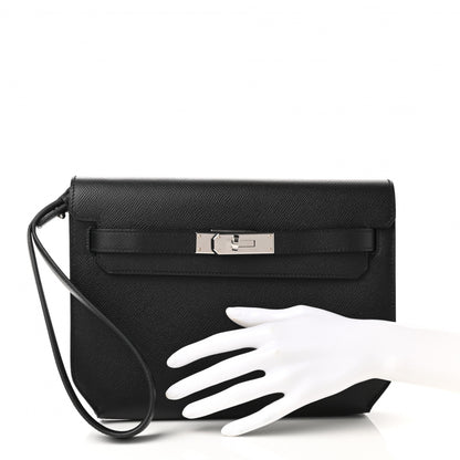 Hermes Epsom Kelly Depeches 25 Pouch Black 2 of 8