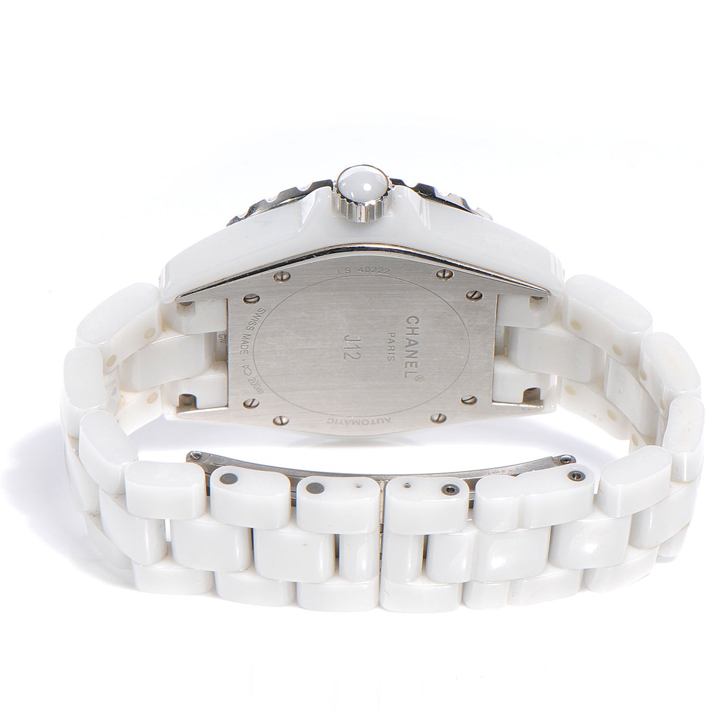 Stainless Steel Ceramic Diamond 38mm J12 Automatic Watch White