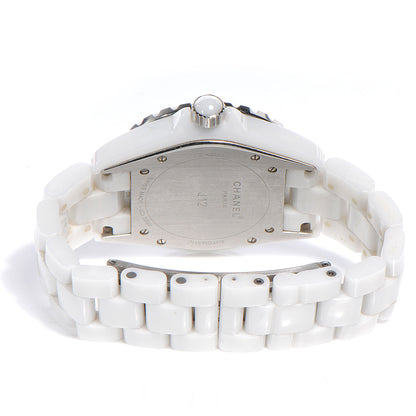 Chanel Stainless Steel Ceramic Diamond 38mm J12 Automatic Watch White 4 of 6