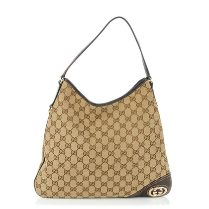 Gucci Monogram Medium New Britt Hobo Dark Brown 1 of 7