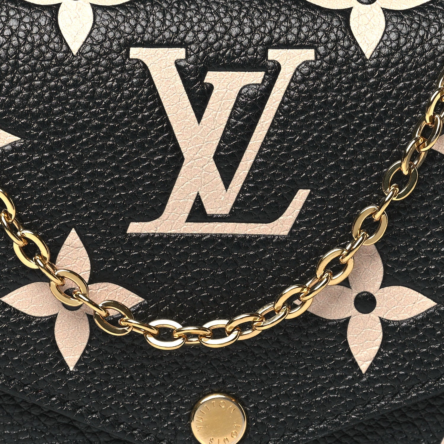 Louis Vuitton Empreinte Monogram Giant Felicie Pochette Black Beige 8 of 10